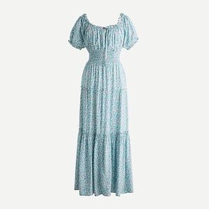 NWT Jcrew Puff-sleeve midi dress in floral